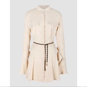 Long Sleeve Dress with Chain Belted